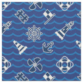Cute Nautical Waves Pattern Stof (Close Up)