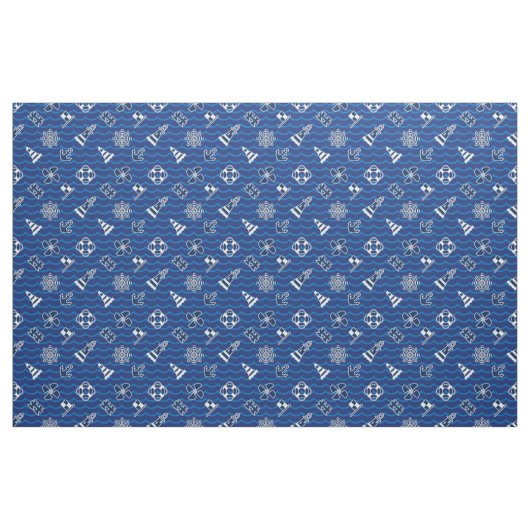 Cute Nautical Waves Pattern Stof (Fat Quarter)