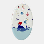 Cute Nautical Whale Keramisch Ornament (Rechts)