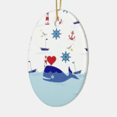 Cute Nautical Whale Keramisch Ornament (Links)