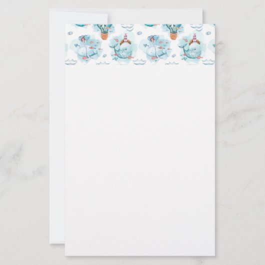 Cute Nautical Whales Waterverf Pattern (Voorkant)