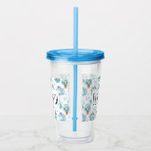 Cute Nautical Whales Waterverf Pattern Acryl Drinkbeker (Rechts)