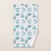 Cute Nautical Whales Waterverf Pattern Bad Handdoek (Handdoek)