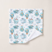 Cute Nautical Whales Waterverf Pattern Bad Handdoek (Wasdoekje)