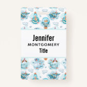 Cute Nautical Whales Waterverf Pattern Badge (Voorkant)