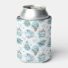 Cute Nautical Whales Waterverf Pattern Blikjeskoeler