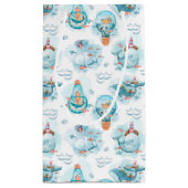 Cute Nautical Whales Waterverf Pattern Business Klein Cadeauzakje (Achterkant)