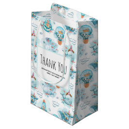 Cute Nautical Whales Waterverf Pattern Business Klein Cadeauzakje