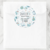 Cute Nautical Whales Waterverf Pattern Business Ronde Sticker (Tas)