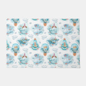 Cute Nautical Whales Waterverf Pattern Deurmat (Voorkant)