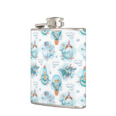 Cute Nautical Whales Waterverf Pattern Heupfles (Links)