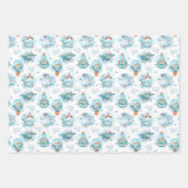 Cute Nautical Whales Waterverf Pattern Inpakpapier Vel (Voorkant 3)