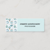 Cute Nautical Whales Waterverf Pattern Mini Visitekaartje (Voorkant)