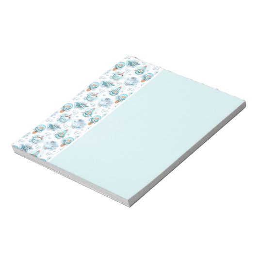 Cute Nautical Whales Waterverf Pattern Notitieblok (Linkerzijde)