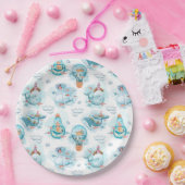 Cute Nautical Whales Waterverf Pattern Papieren Bordje (Feest)