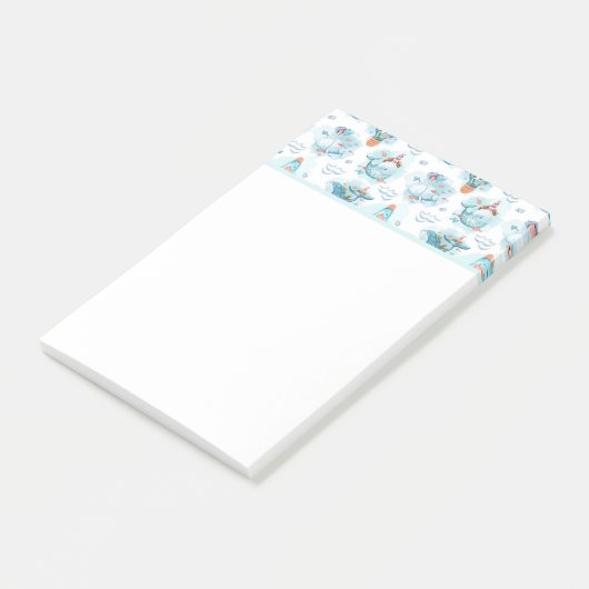 Cute Nautical Whales Waterverf Pattern Post-it® Notes (Schuin)