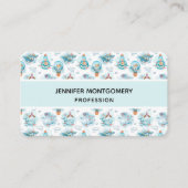 Cute Nautical Whales Waterverf Pattern Visitekaartje (Voorkant)