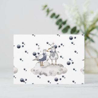 Cute Nautilus Thema Baby Shower Briefpapier Bedankkaart