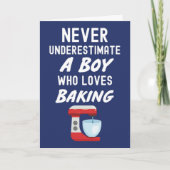 Cute Navy Blue Baking Cards For Baby Boy Kid Baker Kaart (Voorkant)