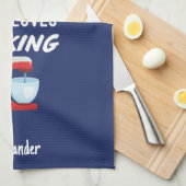 Cute Navy Blue Baking Gift For Kids Little Boy Theedoek (Quarter Fold)
