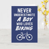 Cute Navy Blue Biking Cards For Baby Boys Kids Kaart (Gele Bloem)