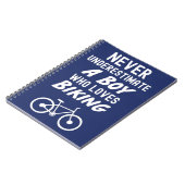 Cute Navy Blue Biking Gifts For Baby Boys Kids Notitieboek (Linkerzijde)