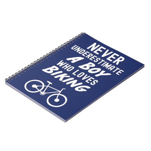 Cute Navy Blue Biking Gifts For Baby Boys Kids Notitieboek (Linkerzijde)