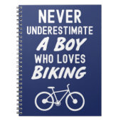 Cute Navy Blue Biking Gifts For Baby Boys Kids Notitieboek (Voorkant)