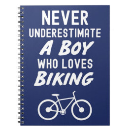 Cute Navy Blue Biking Gifts For Baby Boys Kids Notitieboek