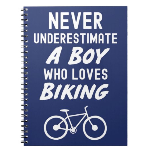 Cute Navy Blue Biking Gifts For Baby Boys Kids Notitieboek (Voorkant)