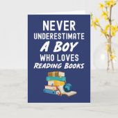 Cute Navy Blue Book Reading Cards For Baby Boy Kid Kaart (Gele Bloem)