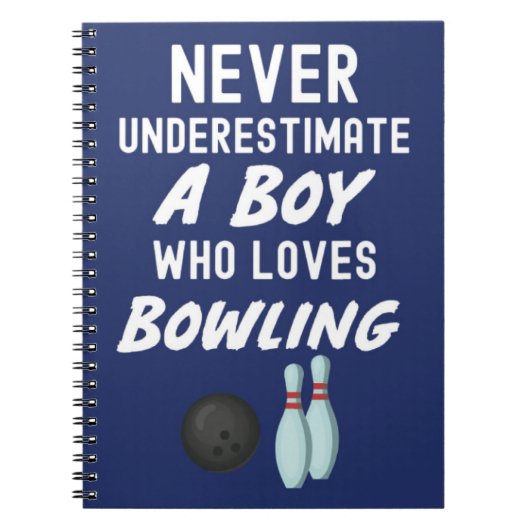 Cute Navy Blue Bowling Gifts For Baby Boys Kids Notitieboek (Voorkant)