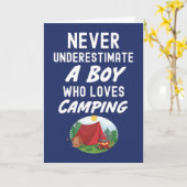 Cute Navy Blue Camping Cards For Baby Boys Kids Kaart (Gele Bloem)