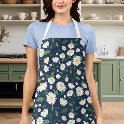 Cute Navy Blue en White Floral Daisy Schort