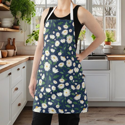 Cute Navy Blue en White Floral Daisy Schort