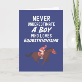 Cute Navy Blue Equestrian Cards For Baby Boys Kids Kaart