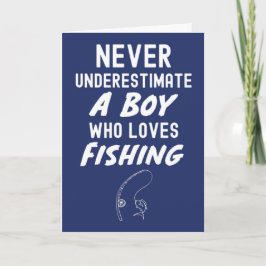 Cute Navy Blue Fishing Cards For Baby Boys Kids Kaart