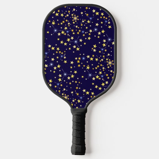 Cute Navy Blue Galaxy Stars Celestial  Pickleball Paddle (Achterkant)