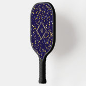 Cute Navy Blue Galaxy Stars Celestial Pickleball Paddle (Links)