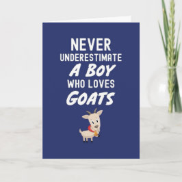 Cute Navy Blue Goat Cards For Baby Boys For Kids Kaart