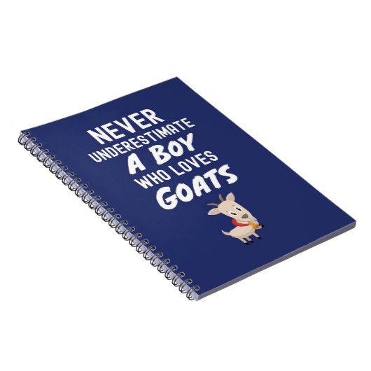 Cute Navy Blue Goat Gifts For Baby Boys Farmer Notitieboek (Rechterzijde)