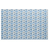 Cute Navy Blue Gray Whale Pattern Stof (Fat Quarter)