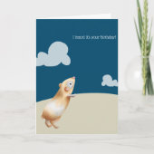 Cute Navy Blue Guinea Pig Birthday Kaart (Voorkant)