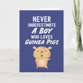 Cute Navy Blue Guinea Pig Cards For Baby Boys Kids Kaart (Voorkant)