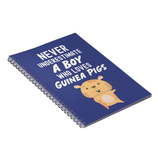 Cute Navy Blue Guinea Pig Gifts For Baby Boys Kids Notitieboek (Rechterzijde)