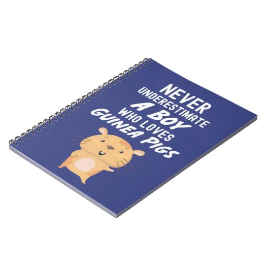 Cute Navy Blue Guinea Pig Gifts For Baby Boys Kids Notitieboek (Linkerzijde)
