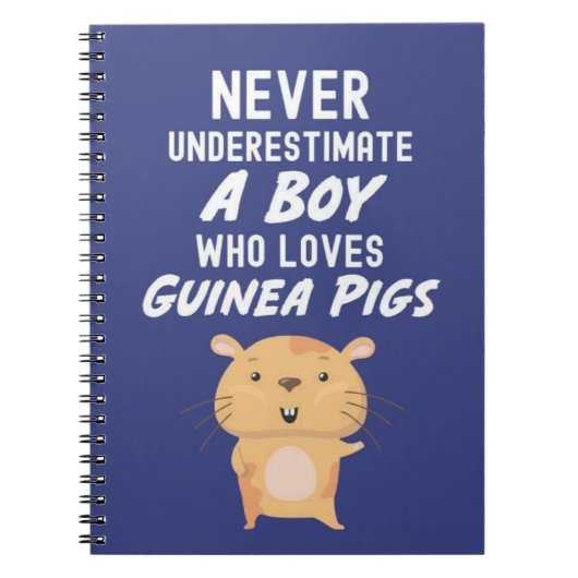 Cute Navy Blue Guinea Pig Gifts For Baby Boys Kids Notitieboek (Voorkant)