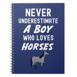 Cute Navy Blue Horse Gifts For Baby Boys Kids Farm Notitieboek