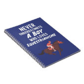 Cute Navy Blue Horse Riding Gifts For Baby Boy Kid Notitieboek (Rechterzijde)