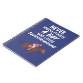 Cute Navy Blue Horse Riding Gifts For Baby Boy Kid Notitieboek (Linkerzijde)
